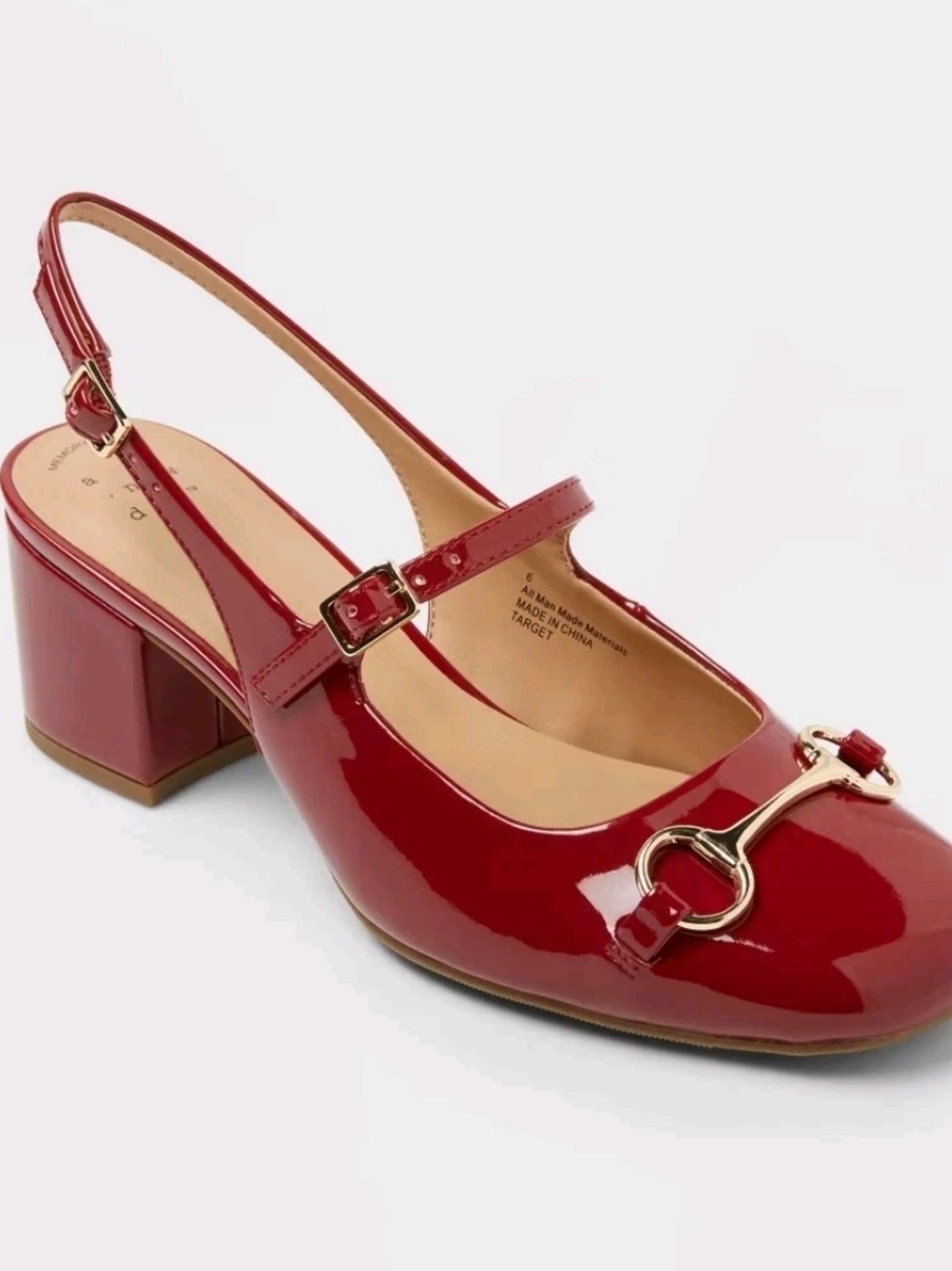A New Day Women's Lucky Square Toe Mary Jane Heel with Memory Foam Insole Size 6